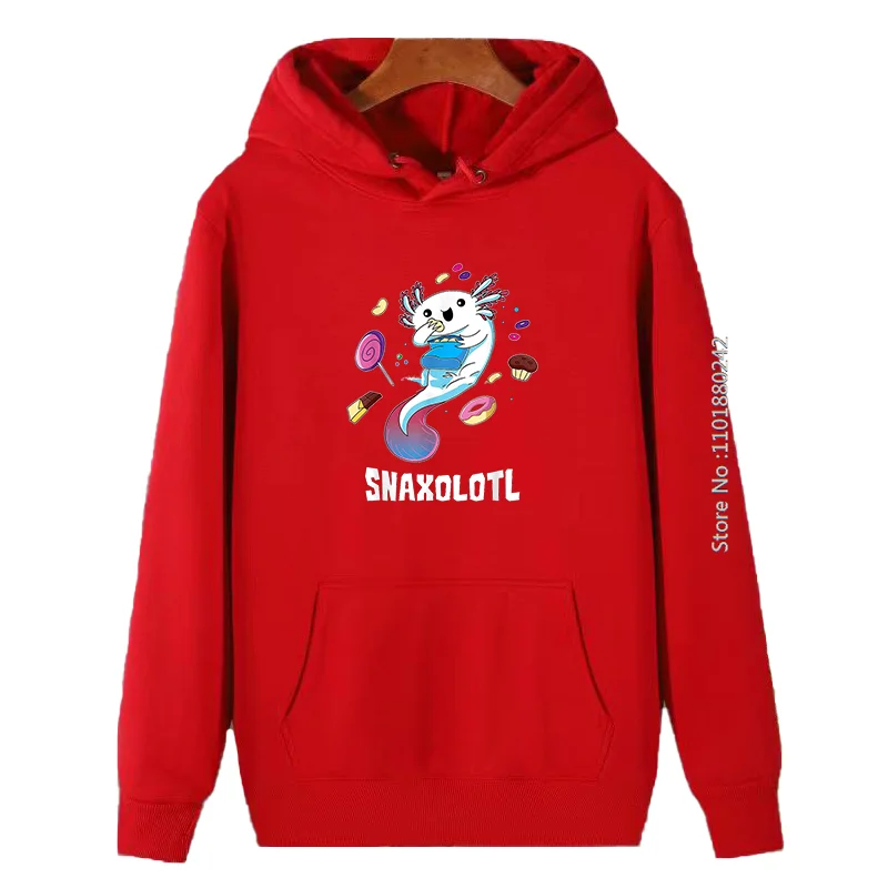 Funny Kawaii Axolotl Shirt Food Lover Gift Graphic Hooded Sweatshirts High Quality Thick Sweater Hoodie Men's Winter Clothes