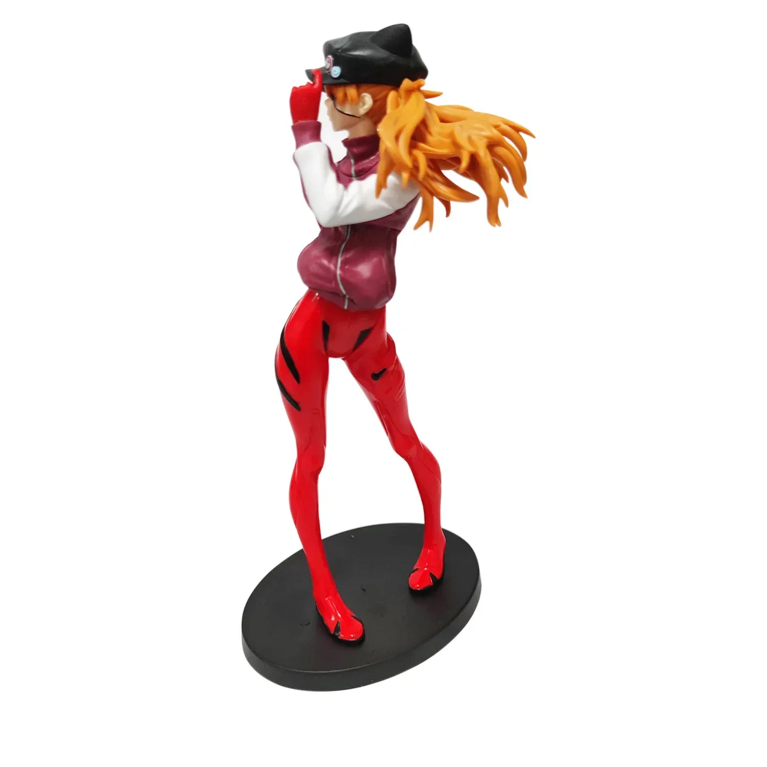 بانداي 22 سنتيمتر دمية نموذج Evangelion شخصيات كرتونية ملابس رياضية القط الأذن قبعة Asuka Langley Soryu التماثيل الديكور الاطفال اللعب الهدايا