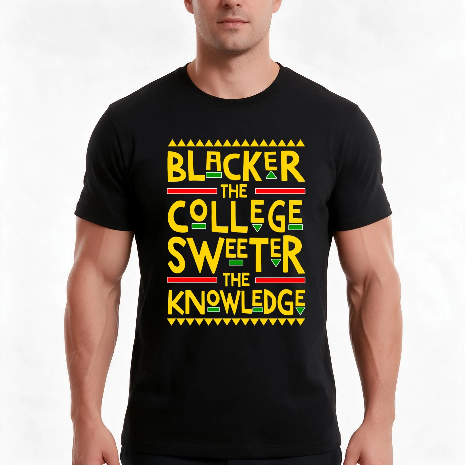 Blacker The College Sweeter The Knowledge T-Shirt, Summer Casual Cotton Tee, Oversized Streetwear Tops, Vintage Graphic Print