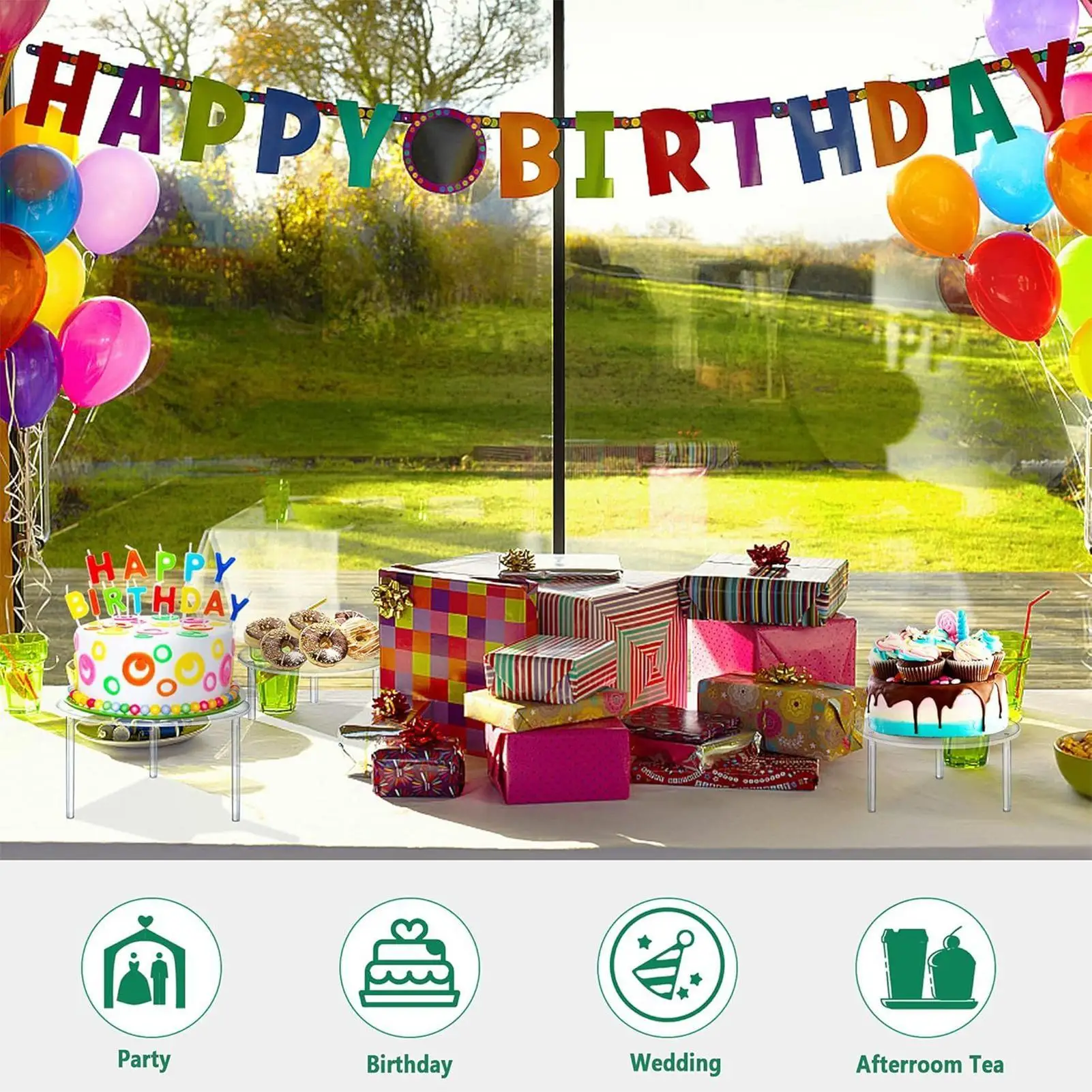 

Cake Stands For Party 3 Pieces Clear Round Serving Acrylic Birthday Cake Stands Set For Table Decor Food Candy Cookie Birthday