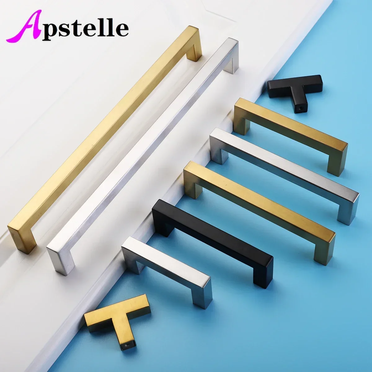 Apstelle 1-15inch Stainless Steel Cabinet Handle for Cabinets Drawers Dressing Table Kitchen Europ Style Furnitur Cabinet Handle