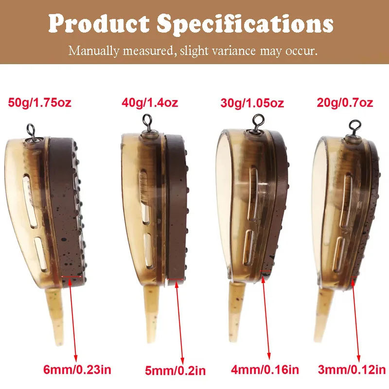 3-Piece Quick-Release Carp Feeder Set - 20g/30g/40g/50g Bait Cage for Long-Distance Fishing view 6