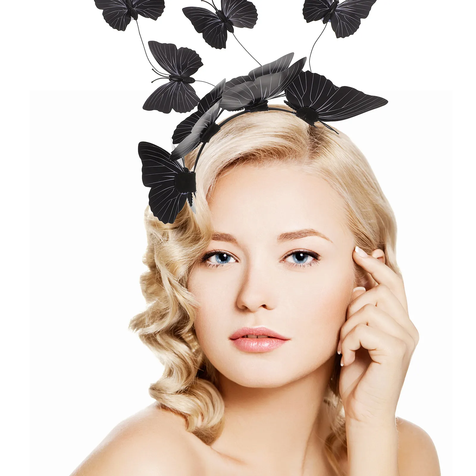 

Butterflies Headband Stylish Hair Hoop for Daily Wear Evening Dress Holiday Christmas Valentine's Day Photo Shoot Party Decor