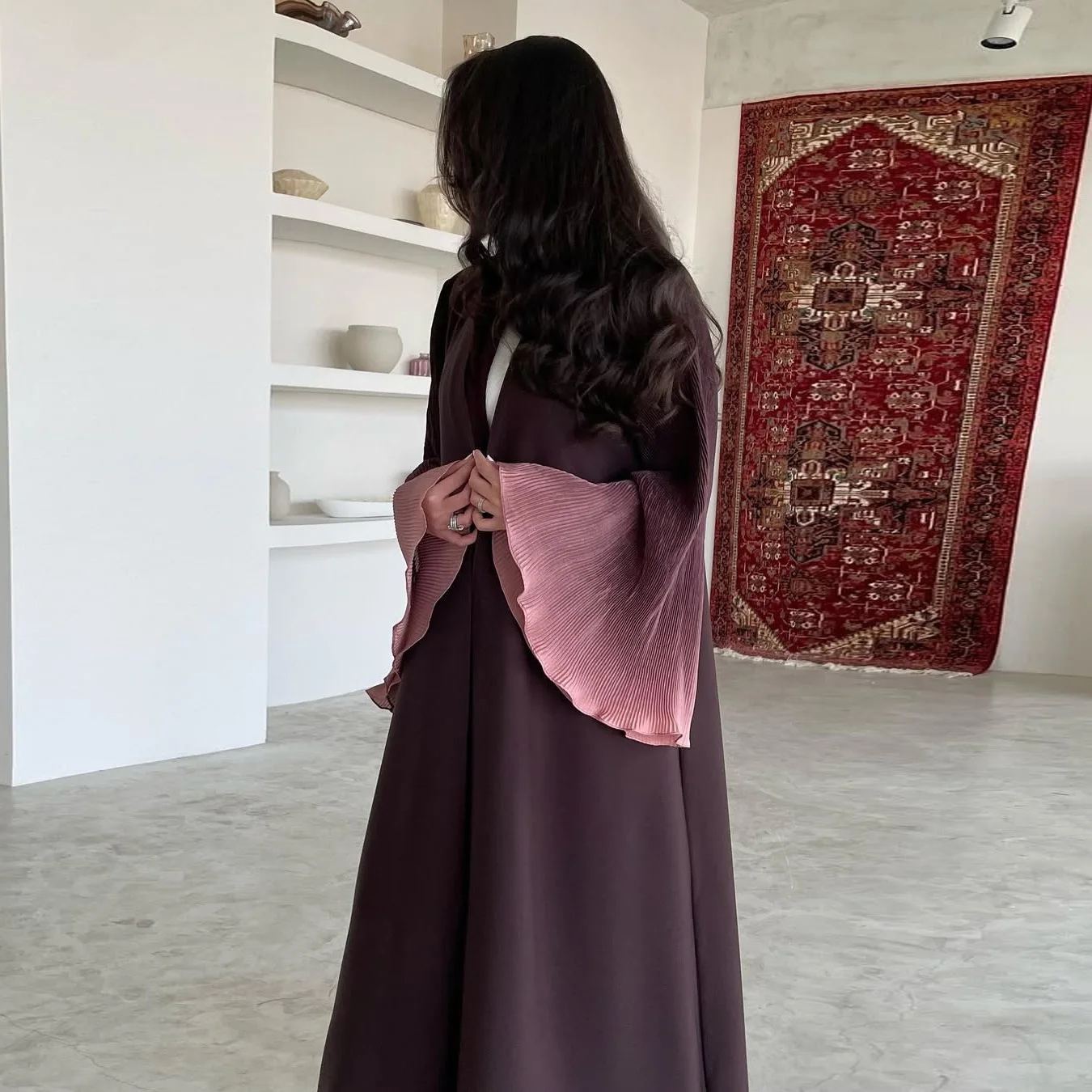 Chiffon Open Front Abaya Dubai Luxury Muslim Flare Sleeve Abayas for Women Turkey Islamic Morocco Kaftan Cardigan Dress Jalabiya