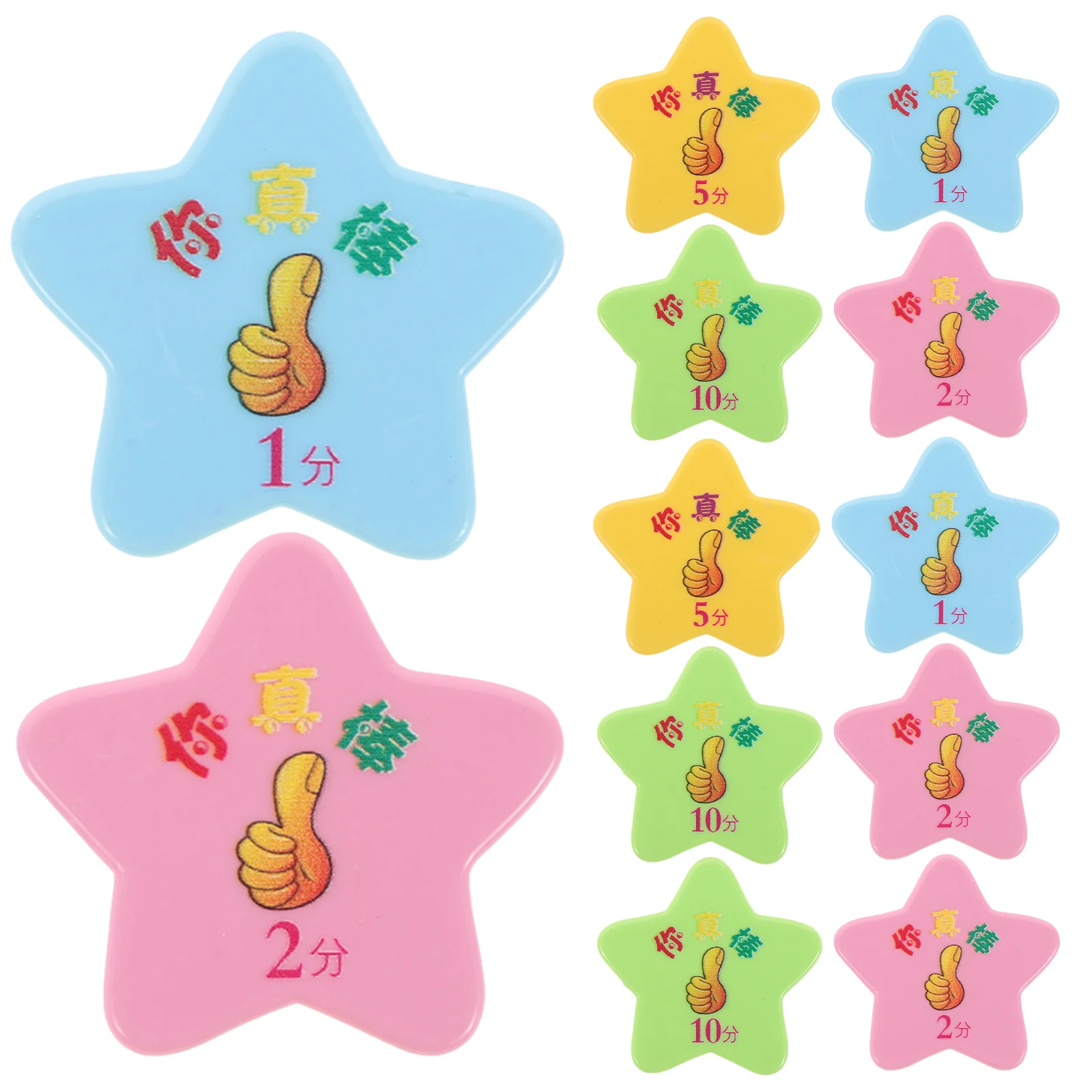 

40 Pcs Children's Reward Stars Classroom Tokens Decorative Rewards Useful Shape Chips for Plastic Pupils Teacher