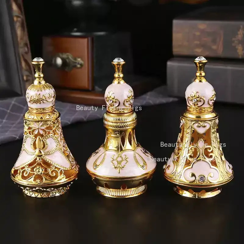 1pc European Style Metal+glass Bottling Bottle Household Perfume Bottles Liquid Distribution Bottle Household Daily Necessities