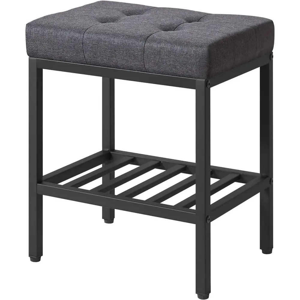 

Стул для макияжа с регулируемой высотой и местом для хранения, подставка для ног, льняное сиденье, многофункциональный, может использоваться как небольшой приставной столик