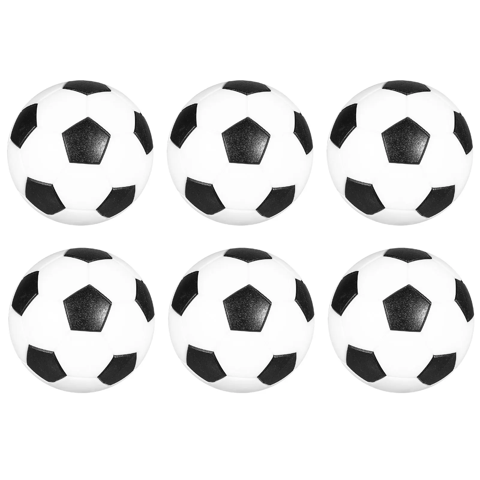 6pcs Black White Mini Football Balls 32mm ABS Material Table Soccer Replacement Kids Game Accessories Team Sports