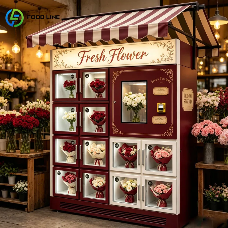Flower Vending Machine Smart Bouquet Dispenser Hot Sale Cashless QR Code Touch Screen Mall Airport Store Customized