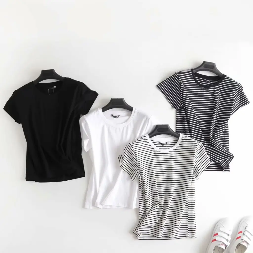 

32DING-C016 Women's Short-Sleeved Loose Fit Versatile T-Shirt Top All-Match Casual Wear