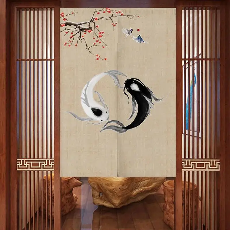 

Chinese Tai Chi Eight Diagrams Door Curtain Bedroom Household Chinese Zen Partition Curtain Feng Shui Curtain Noren