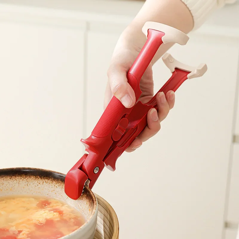 Hot Bowl Gripper 2 In 1 Plate Gripper Hot Bowl Lifter Clips Silicone Clamp Heat-Resistant Tongs Kitchen Gadgets For Microwave
