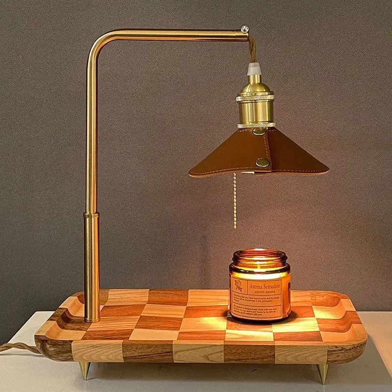 The product can be customized.Aromatherapy Melting Wax Lamp Vintage Solid Wood Table Lamp Bedside Lamp