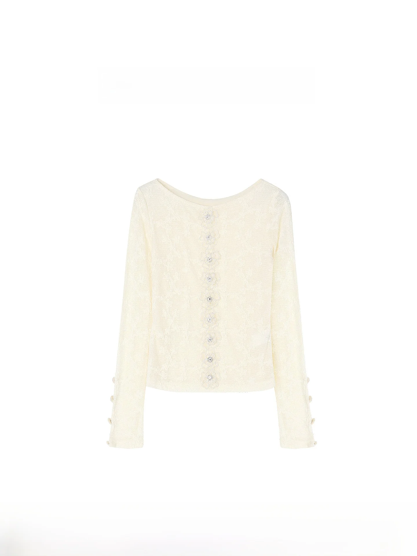 

Kun Total【Tide Moon】Женская эластичная кружевная рубашка персикового цвета, новинка весеннего сезона, повседневный прямой крой, длинный рукав