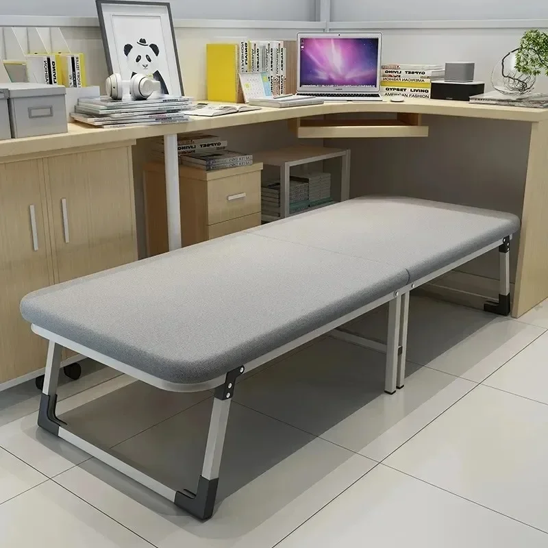 Single Folding Bed with Wheels, Portable Nap Bed for Office Camping Garages Dorms & Small Apartments