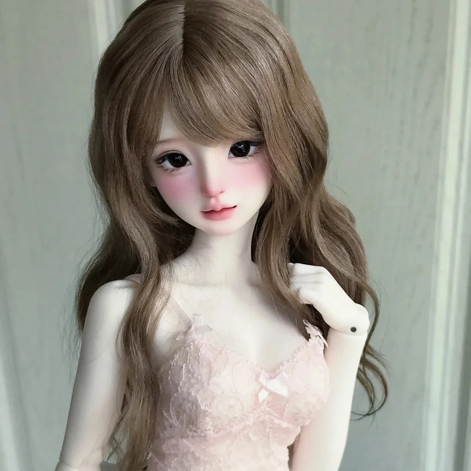 Pré-encomenda boneca bjd yuri figura de resina em escala 1/4 com lábios mortais e cabeça de expressão de recursos macios, boneca nua colecionável poseable