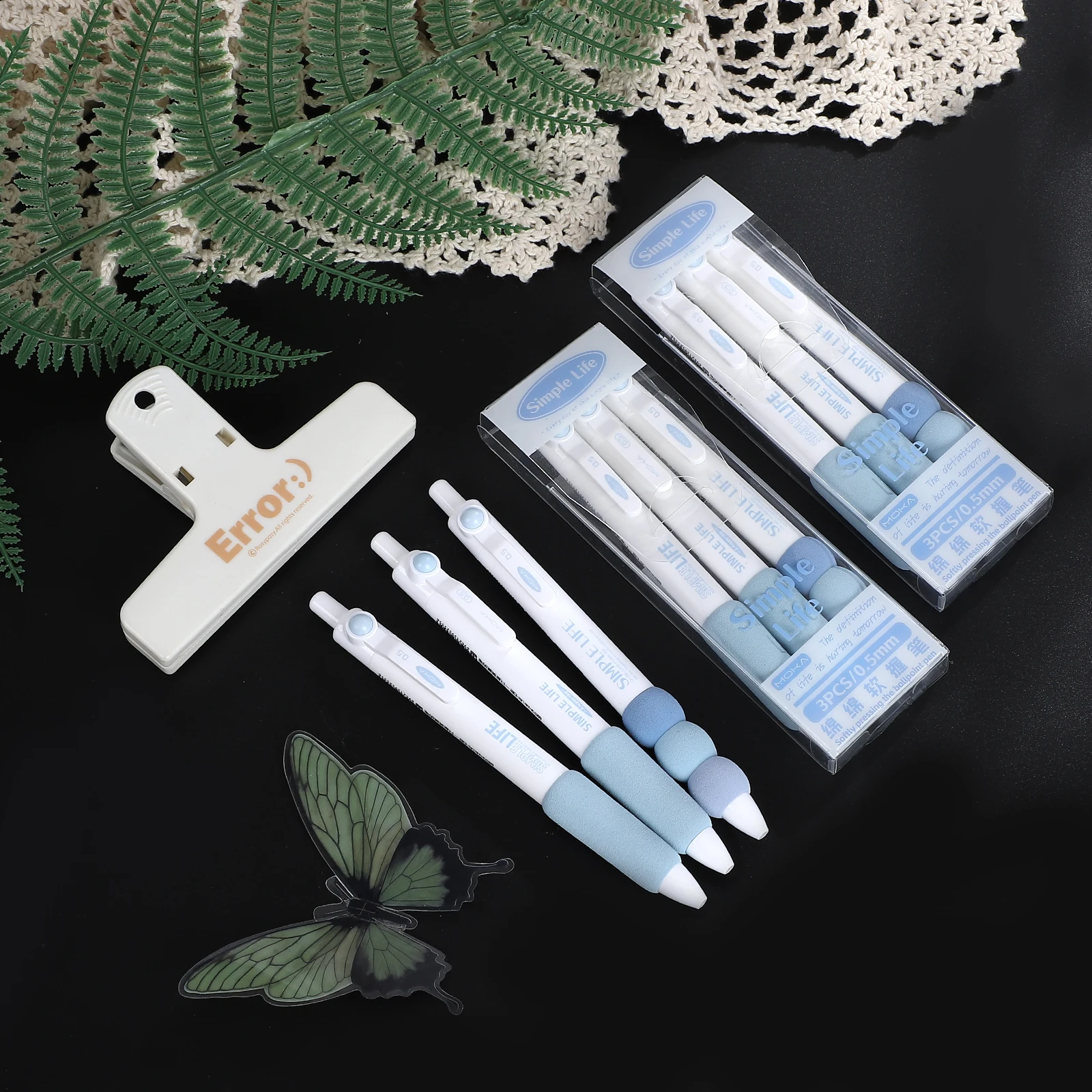 3 Pcs/set Soft-grip Sheathed Cloud Series Brush Pen 0.5mm Quick-drying  Creative DIY Student Supplies Stationery