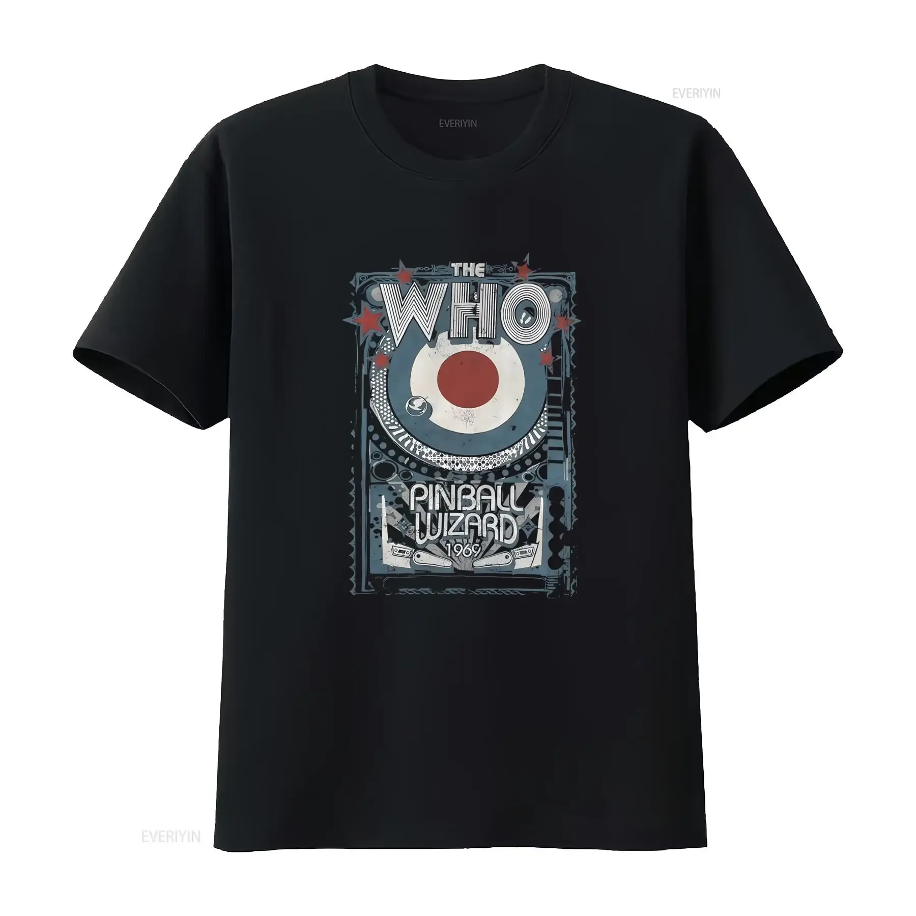 Retro The WHO Pinball Wizard 1969 Rock Band T Shirt for Men vintage Washed Slightly Comfortable designer clothes Versatile