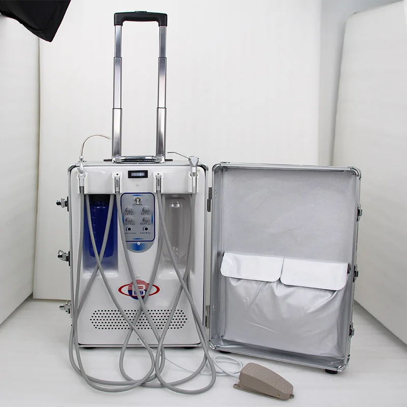 Portable Dental Unit with Mobile Dental Treatment Unit Compact Structure Complete Function Oiless Air Compressor Motor