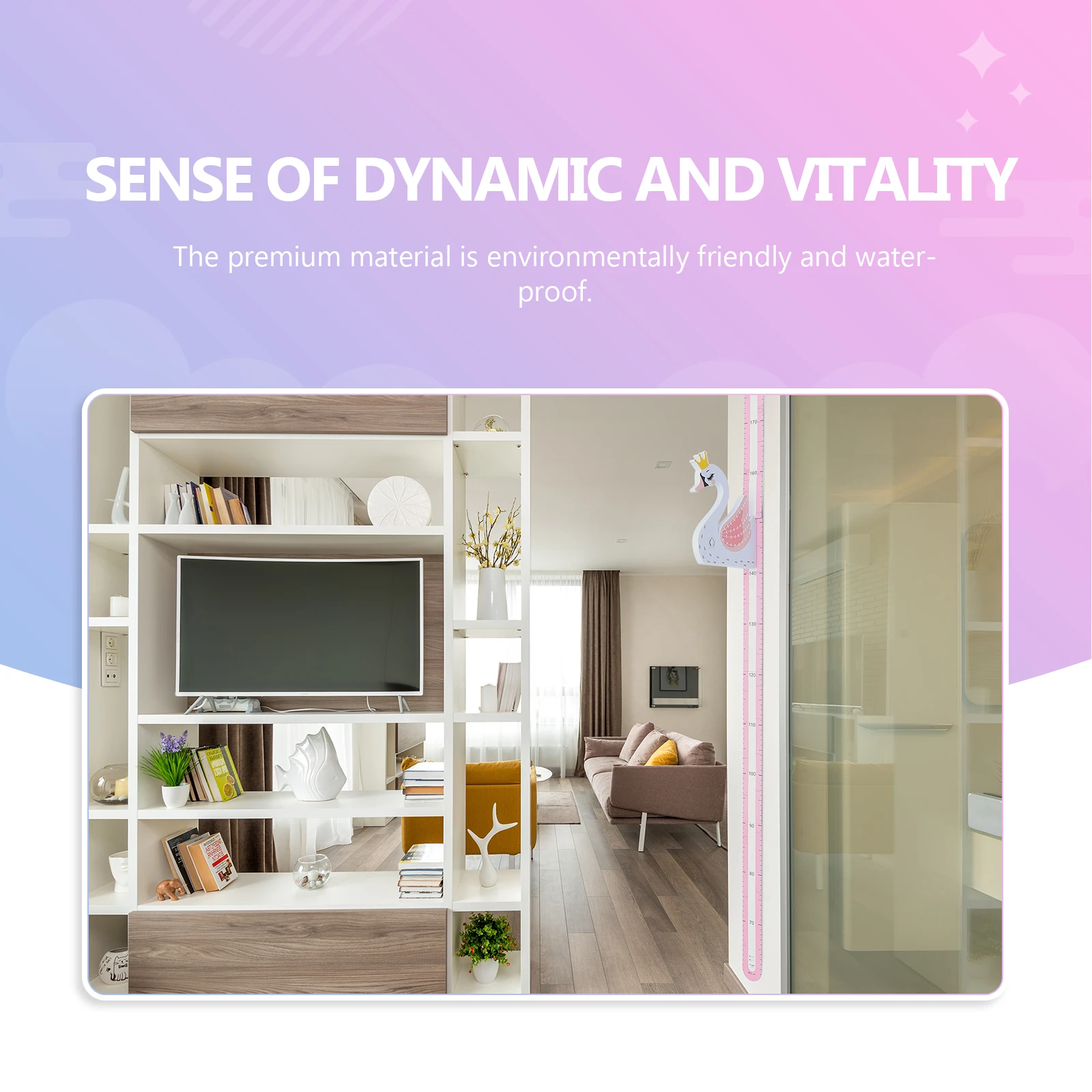 

3D Cartoon Animal Measurement Sticker Waterproof Wall Decal Growth Tracking Decorative Height Chart For Nursery Bedroom