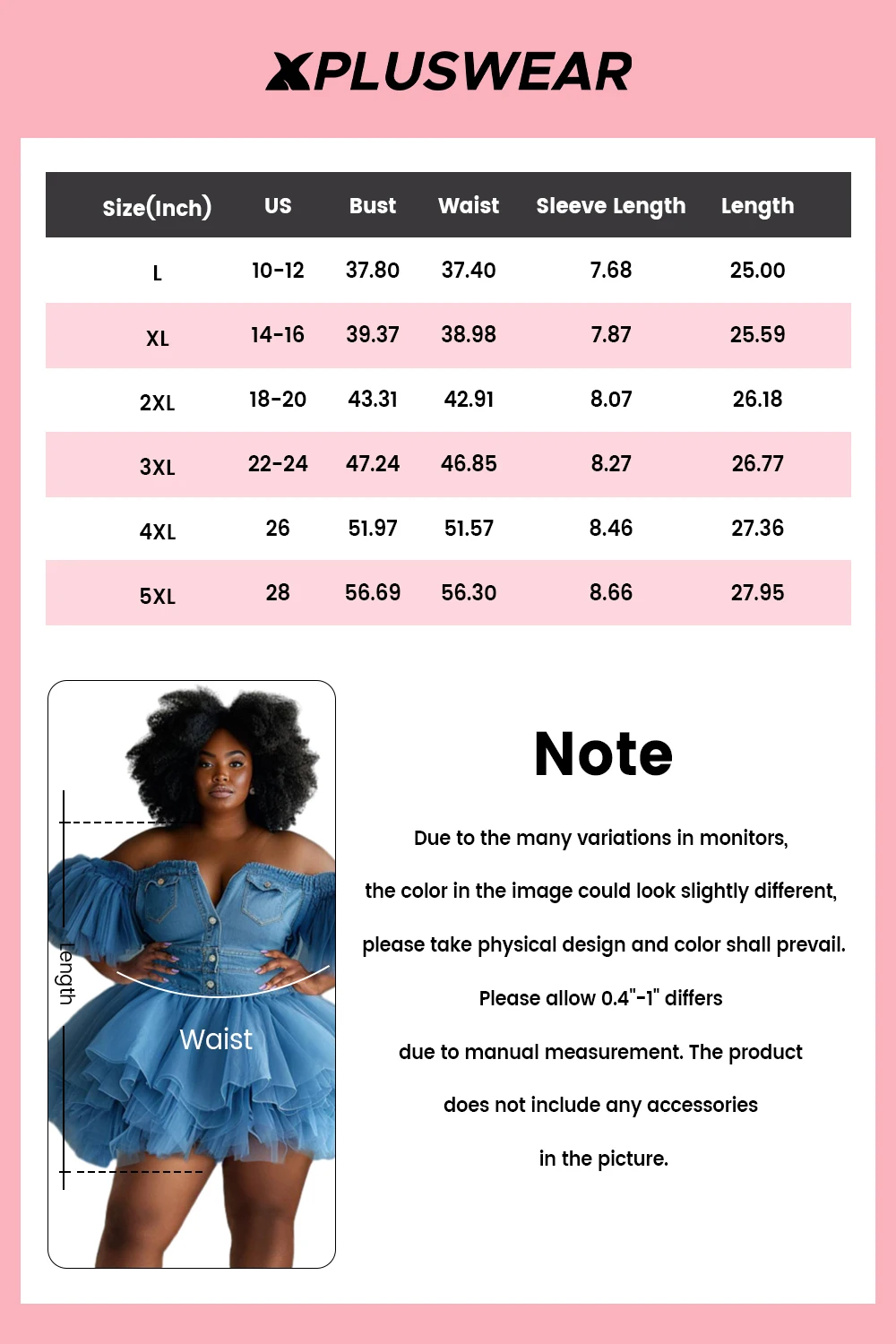 بالإضافة إلى حجم حزب تول الأزرق قبالة الكتف قصيرة الأكمام مطوي فساتين الدنيم التباين البسيطة #5