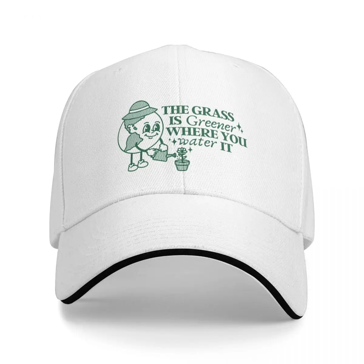 The Grass Is Greener Where You Water It Earth Baseball Cap black Anime Hat fishing hat Ladies Men's