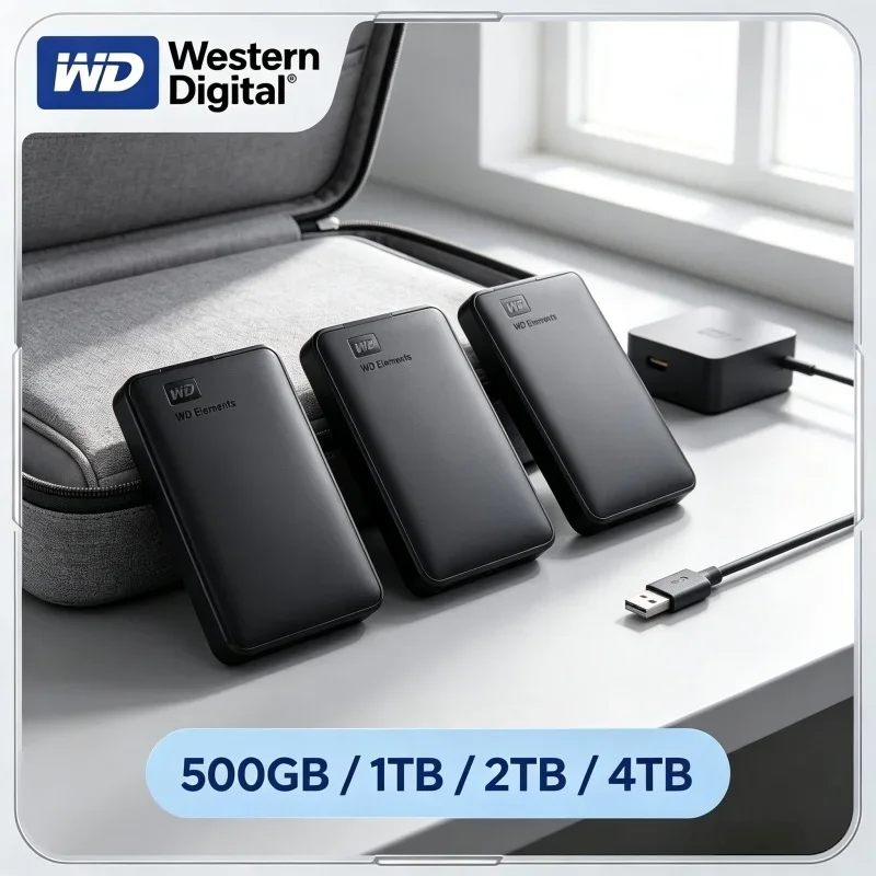 WD Western Digital Large-capacity Mechanical 2.5" External HDD USB3.0 Mobile Hard Disk 1TB 2TB 4TB 5TB 6TB Hard Drive