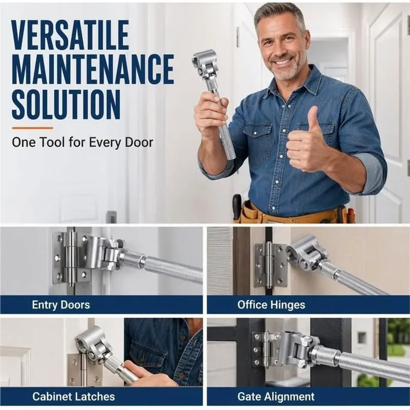 AB13-For Door For Adjusting Tool, Adjustable Hinge Wrench Provides Controlled Leverage For Door Alignment