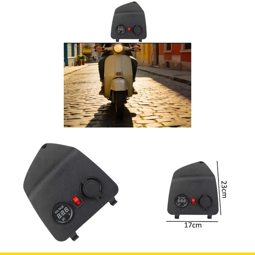 

SZCH Waterproof Motorcycle USB Chargers with Double Ports 5V 1A 2.1A and Builtin Meter for Stable Charging