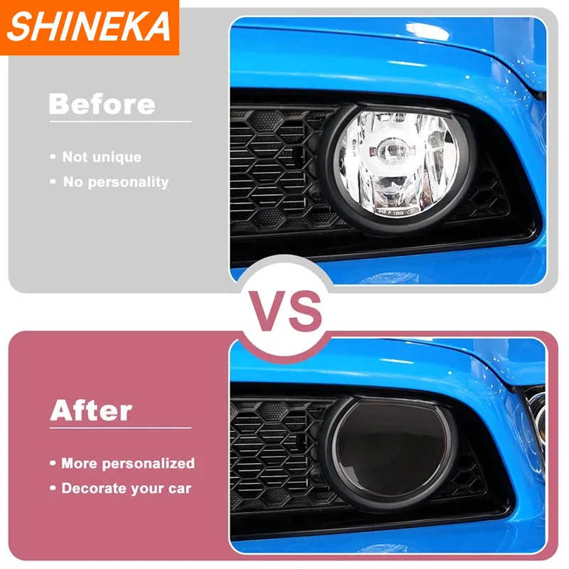 SHINEKA ABS Car Front Grille Light lamp Decoration Cover Trim For Ford Mustang 2010 2011 2012 2013 2014 Exterior Accessories