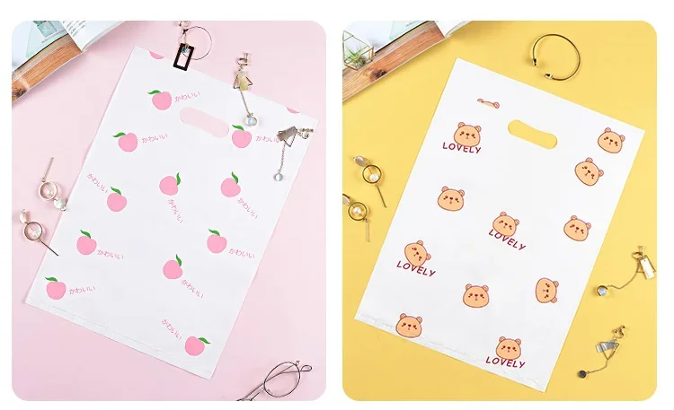 25 teile/los Kleine Plastiktüte für Schmuck/Ohrringe/Schal/Socken Kleine Gänseblümchen Hochzeit Geschenk Taschen Mini Verpackung taschen für Business – Detail 8