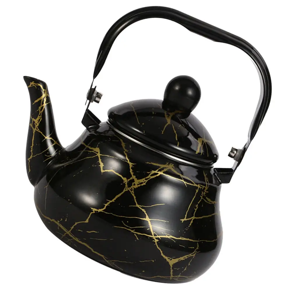 Marble Pattern Enamel Stovetop Tea Kettle Heating Pot Multi-Function Water Boiler Suitable for Gas Electric Induction Cookers - view 3