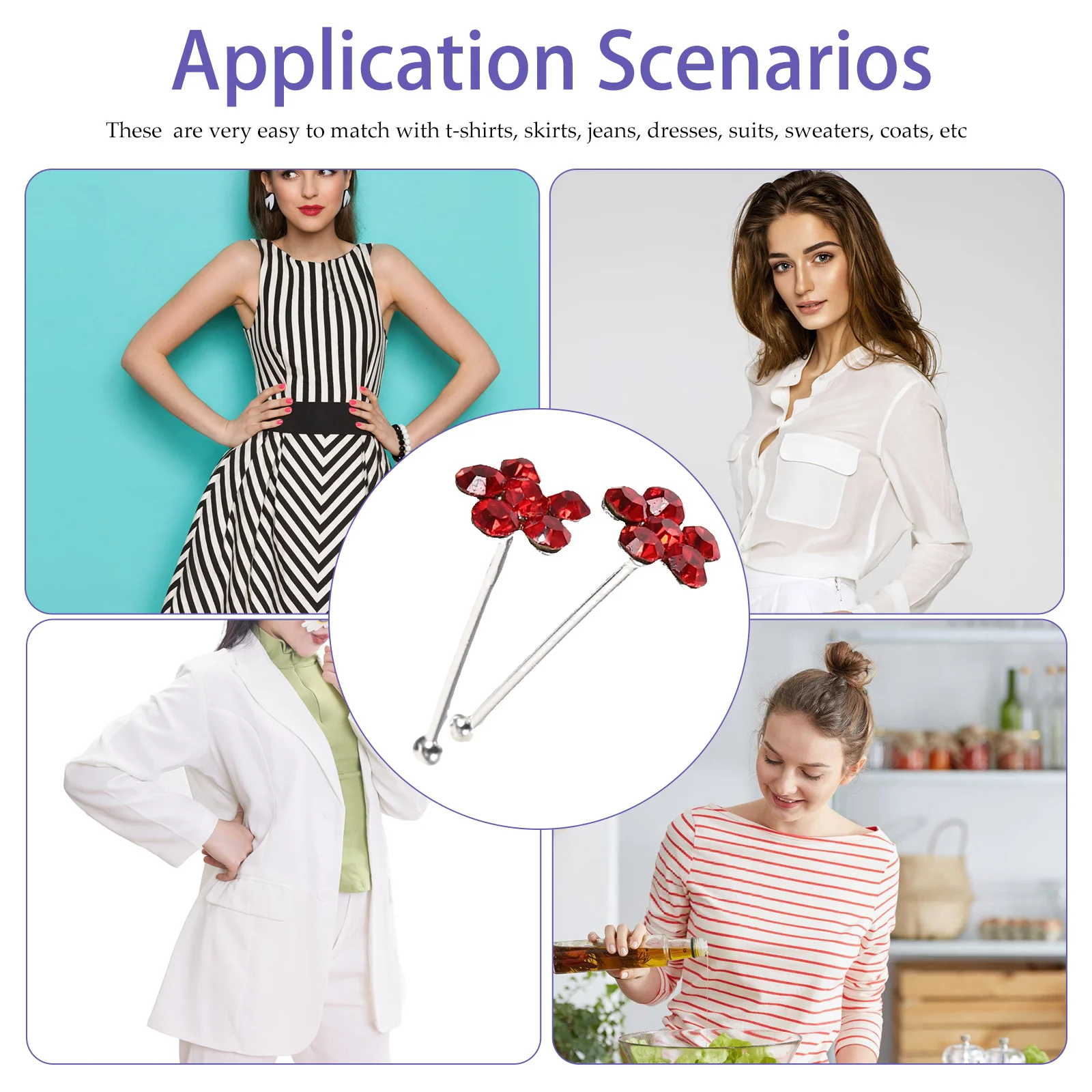 20 Stück Nasenstecker in Blumenform, Ringe, Helix-Piercing-Schmuck, bequem, Acrylform, Miss