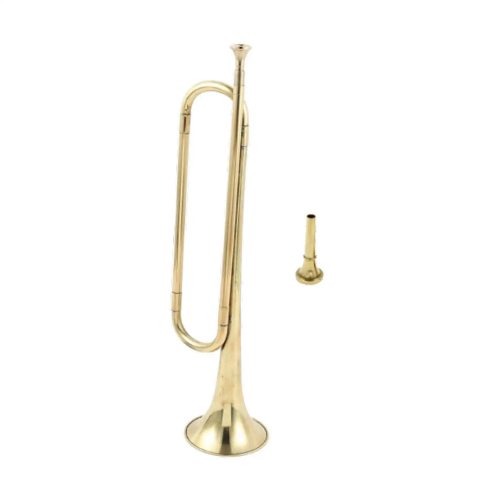 Elegant C Flat Bugle Polished Brass Music Instrument Standard Herald Trumpet Long Bugle for Scouting