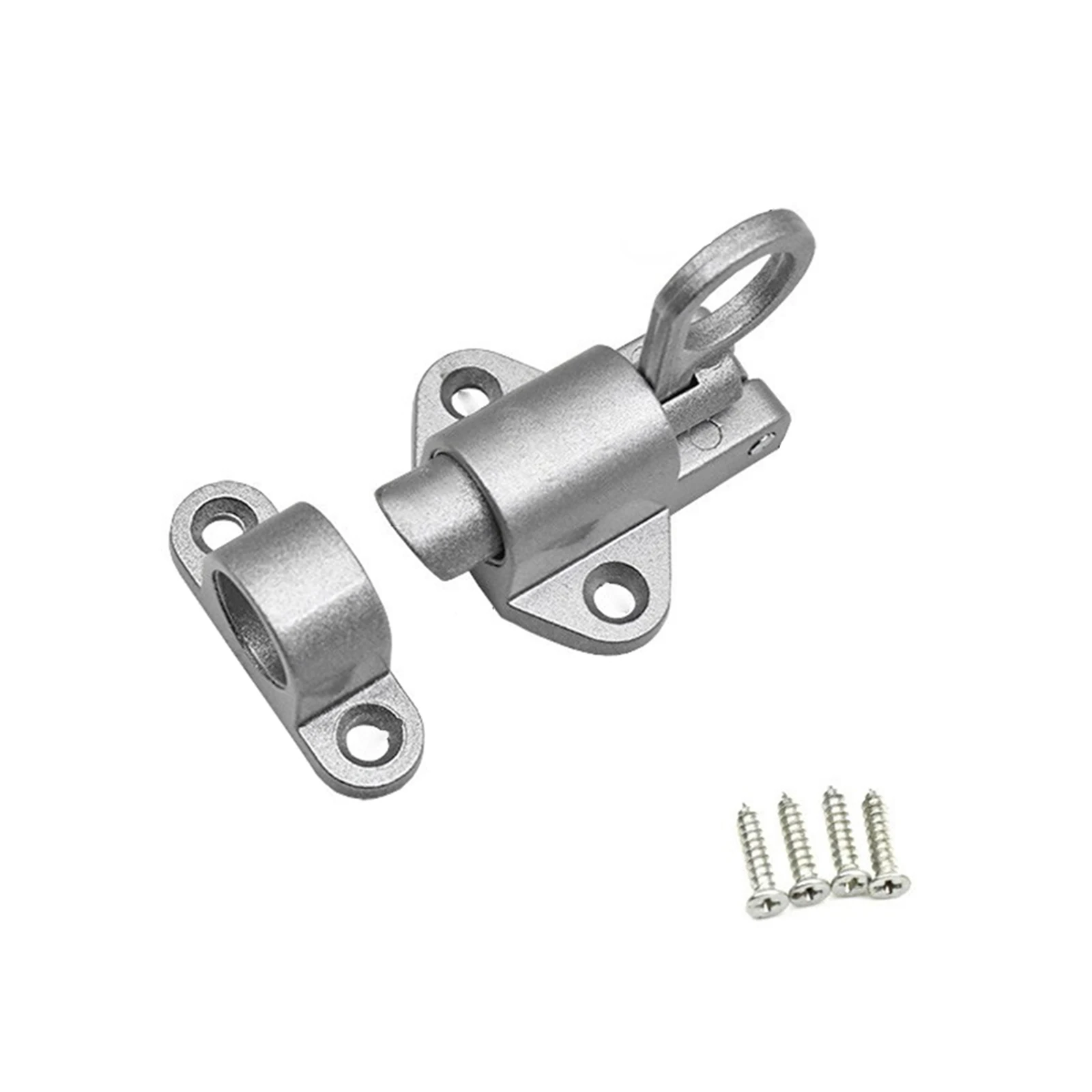 1pcs Spring Loaded Window Door Bolt Gate Security Pull Ring Spring Bounce Door Bolt Automatic Latch Bolt Gate Lock Hook