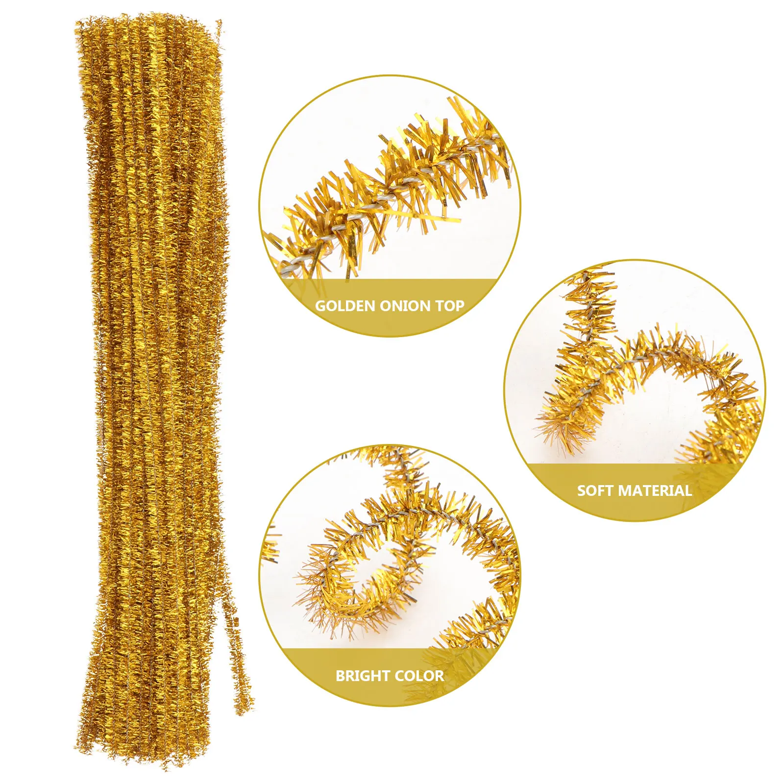 

100Pcs 30cm Gold Twisted Stems DIY Craft Material Creative Gift Kids Party Decoration Stem Twisted Stems DIY Craft Material