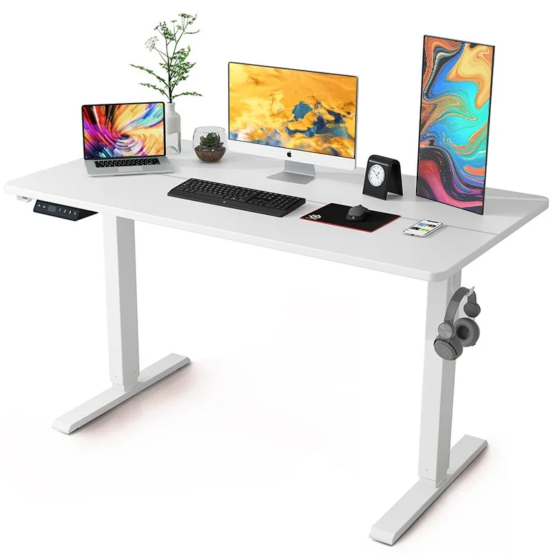 Simple Spliced Board Electric Height Adjustable Desk Standing Computer Office Desk Basic Model