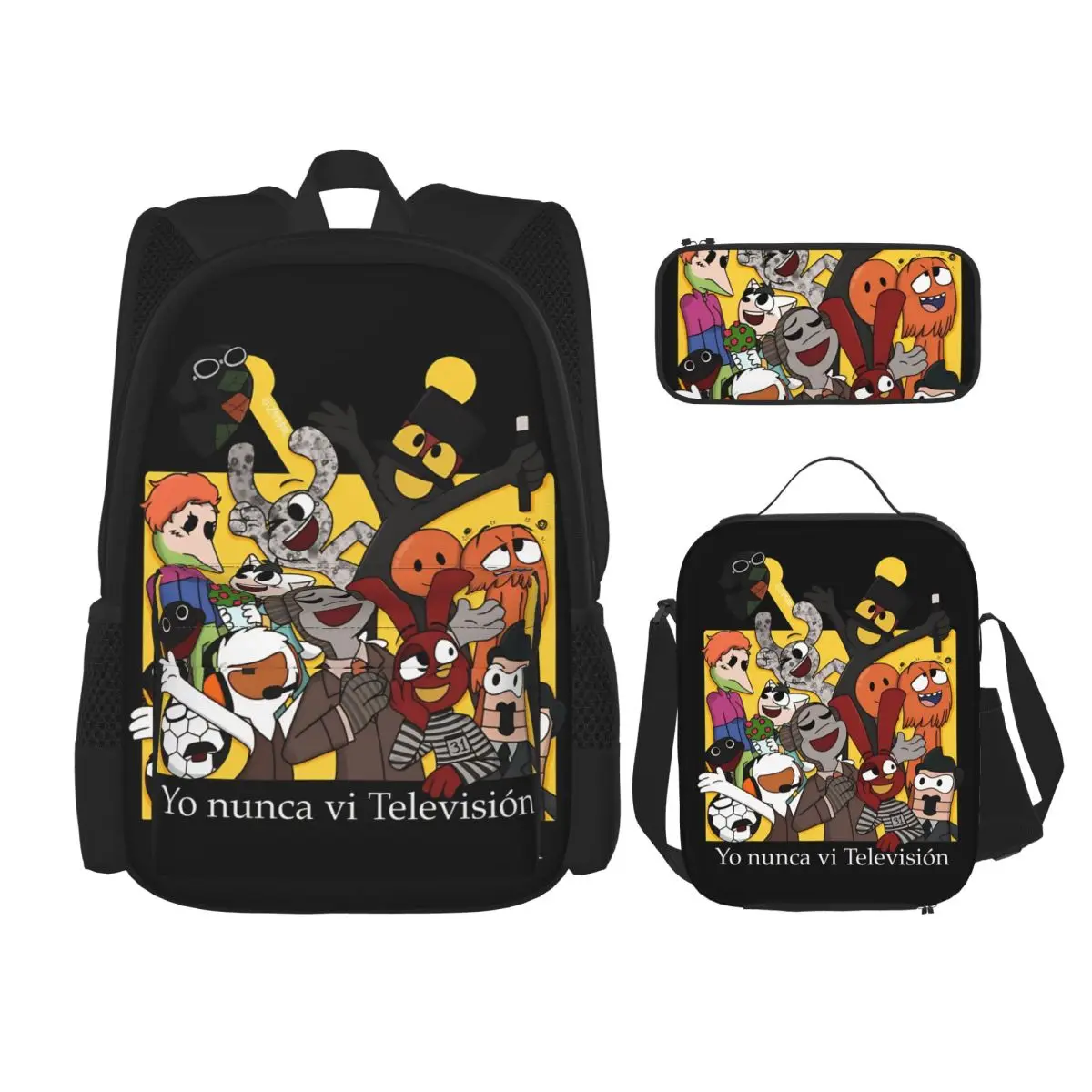 

3pecs/set I Never Watched Television Backpack for Student High-capacity 31 Minutos Comedy Daypack Lunch bag Pencil Case