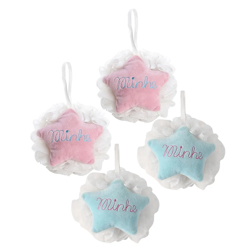 

4Pcs Cartoon Bath Ball for Luxurious Lather Gentle Body Scrubber Shower Essential Back Cleaning Function Bathtub Fun Bath