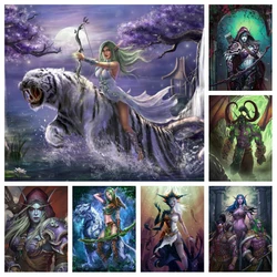 5d World Of Warcraft Game Diamond Painting AB Art Pandaria Map Sylvanas And Beast Photo Mosaic Cross Stitch Room Decor