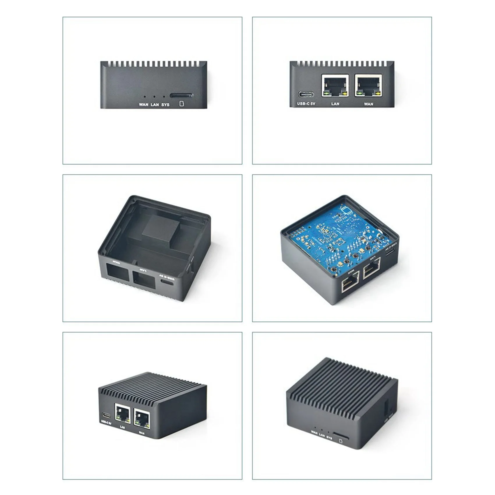 A01E-Nanopi R2S Router RK3328 1GB DDR4 RAM With CNC Metal Case Mini Router Dual Gigabit Port SBC Openwrt System
