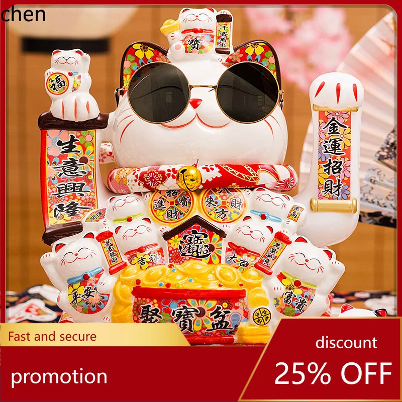 

CZ Fortune Cat Figurine as a Grand Opening Gift for Shops, Cashier Desks, Home Living Rooms
