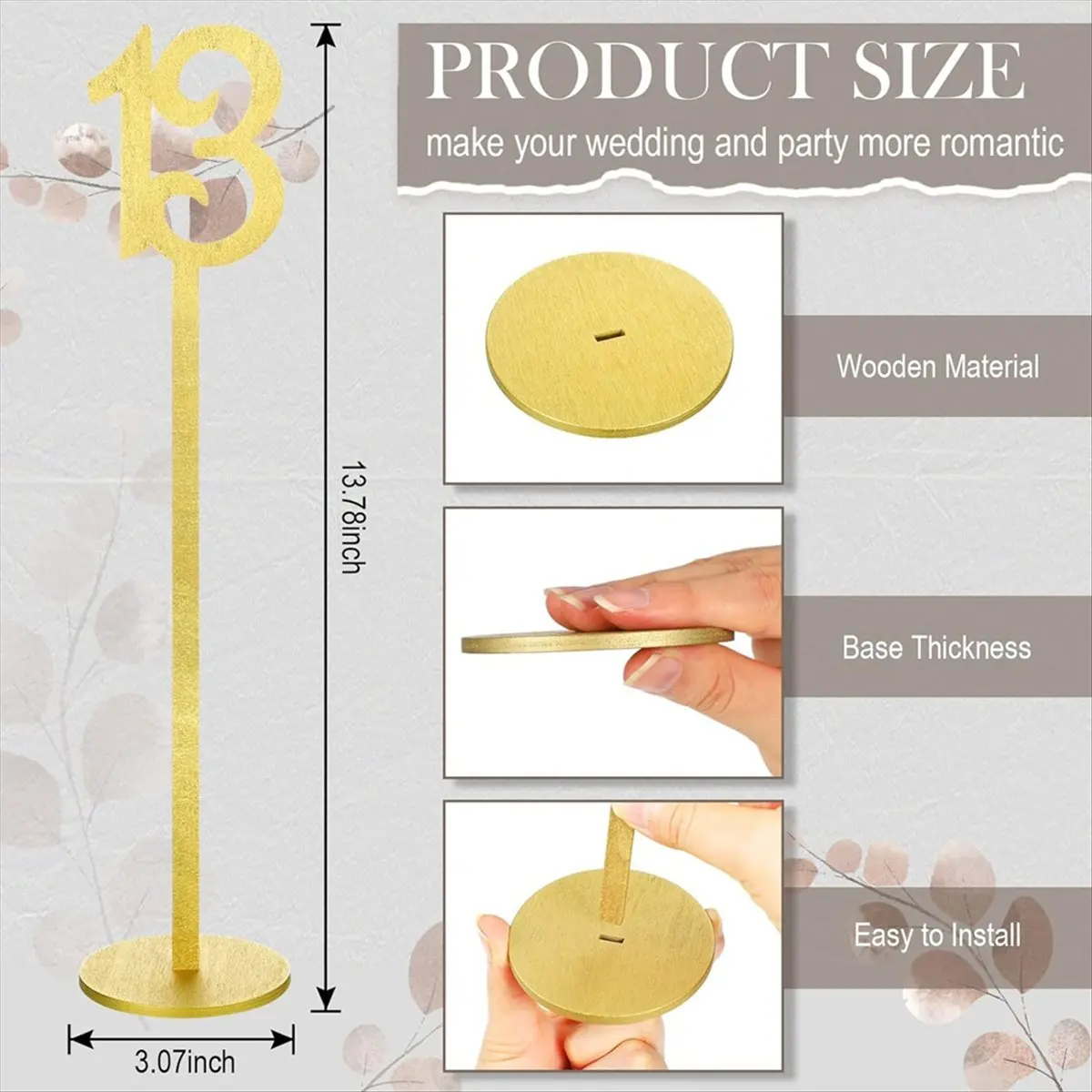 A20I 20 Pcs Table Numbers Wedding Table Numbers Wood Table Numbers for Wedding Reception Stands Seat Numbers with Holder