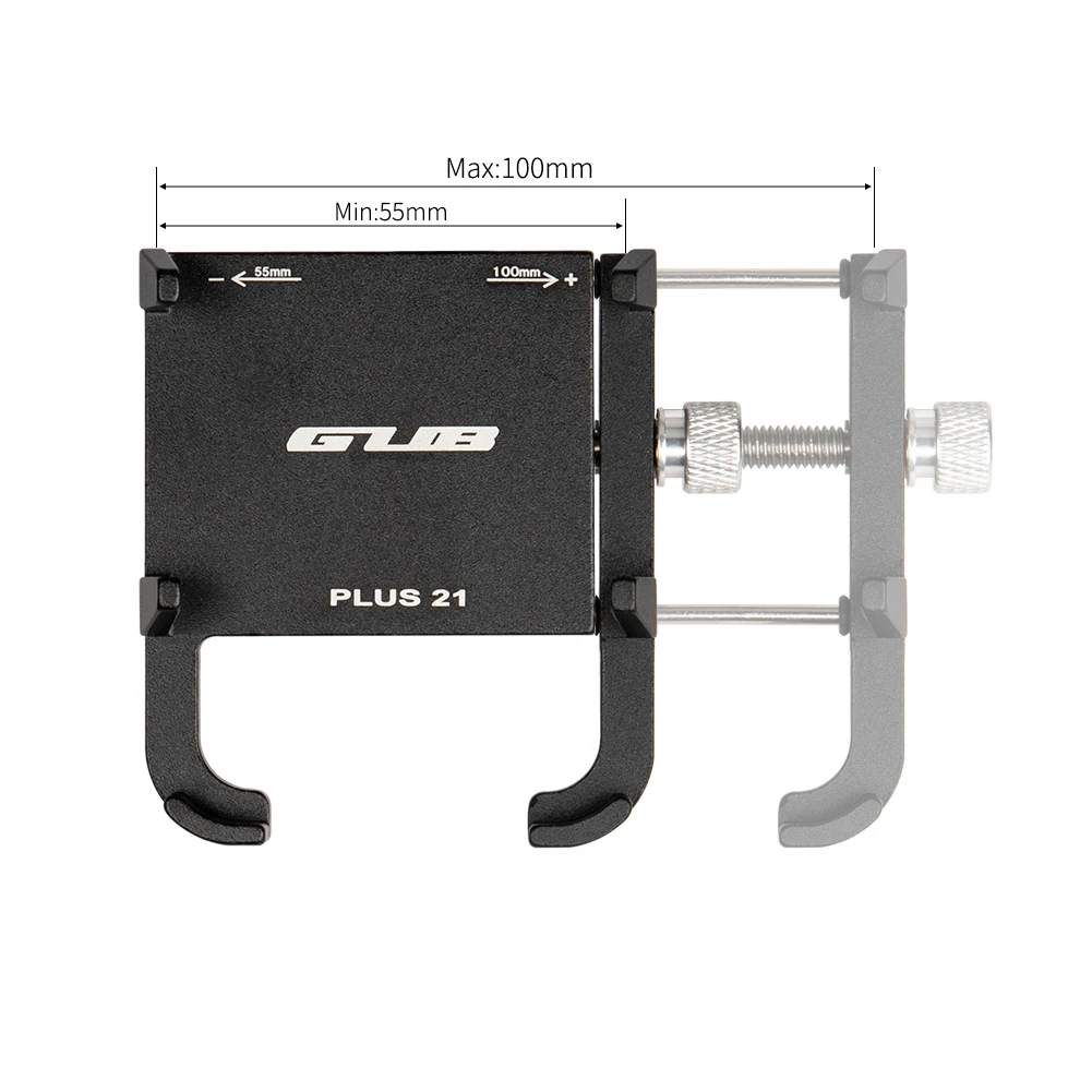 GUB PLUS 21 Motorcycle Bike Phone Holder Aluminum Alloy Cell Phone Holder Bracket Rotatable Adjustable for 22.2-31.8mm Handlebar