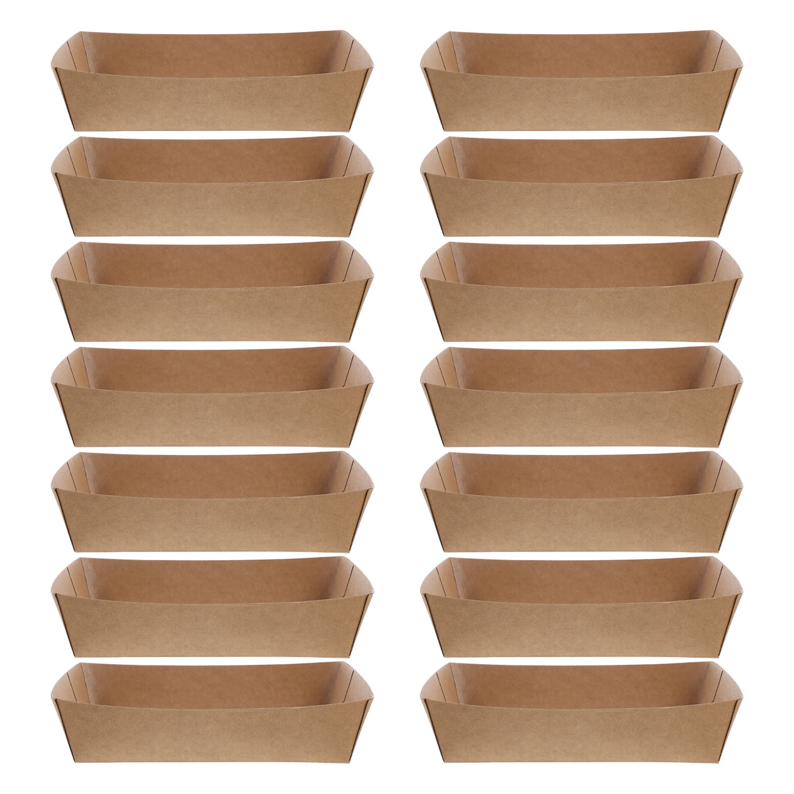 

50pcs Packing Boxes Food Containers Take Away Khaki Chinese Grease Resistant Portable Snack Boxes Lightweight Outdoor Use Party