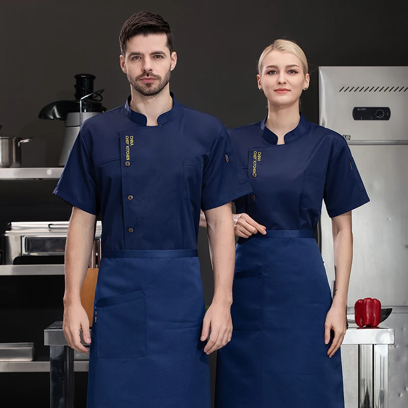 Uniforme de cocina profesional para restaurante, abrigo de cocina para Hotel, Catering, camisa de Chef para hornear, panadería, cafetería, camarero, ropa de trabajo