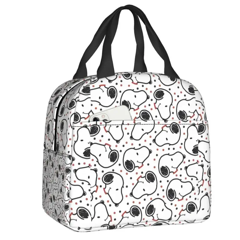 

Custom Cute Cartoon S-Snoopys Insulated Lunch Bag for Women Waterproof Cooler Thermal Lunch Tote Kids School Children