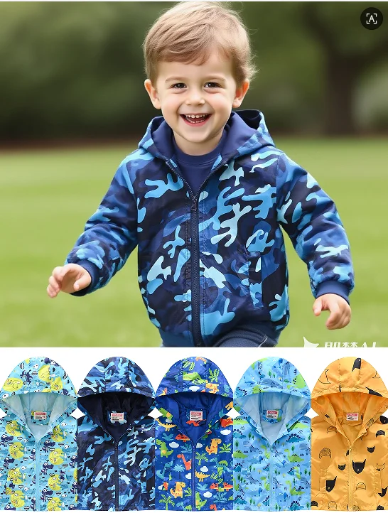 Spring and Autumn Jacket for Children 1-7 Years, Lightweight Outdoor Windproof Small Jacket