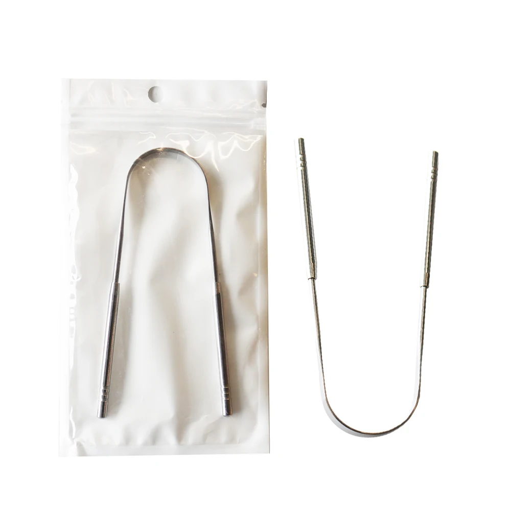 

1Pc Stainless Steel Tongue Scraper Reusable Tongue Brush Cleaning Scraper Oral Care Keep Fresh Breath