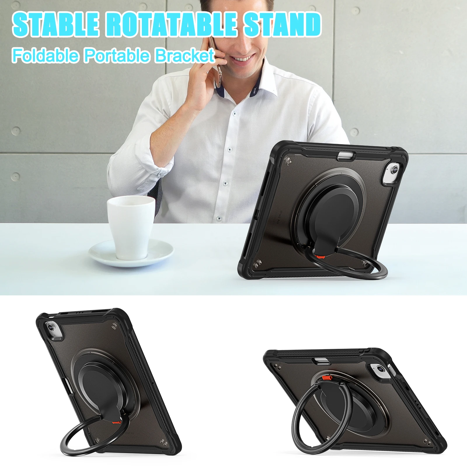 Rotatable Handle Grip Case For iPad Air Pro 11 2026 2025 2024 2022 2021 2020 2018 Air 4 5 Stand Hybrid Cover With Shoulder Strap
